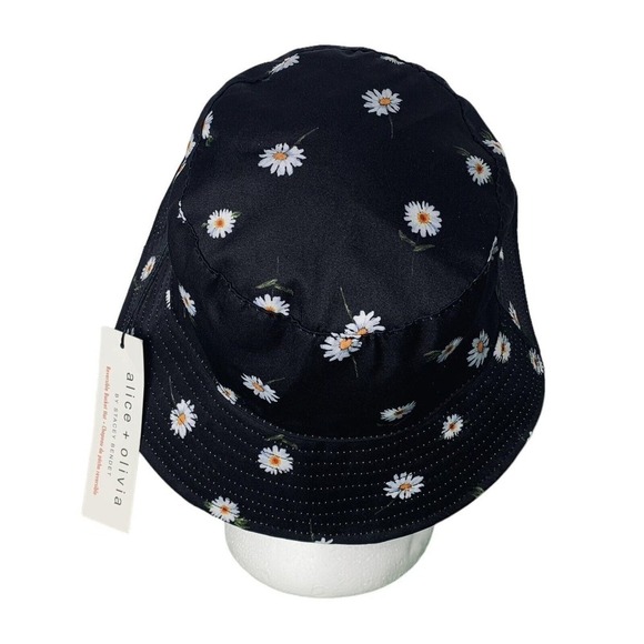 Alice + Olivia Reversible Daisy Bucket Hat Womens Size O/S Canvas NWT $65 - Picture 5 of 11